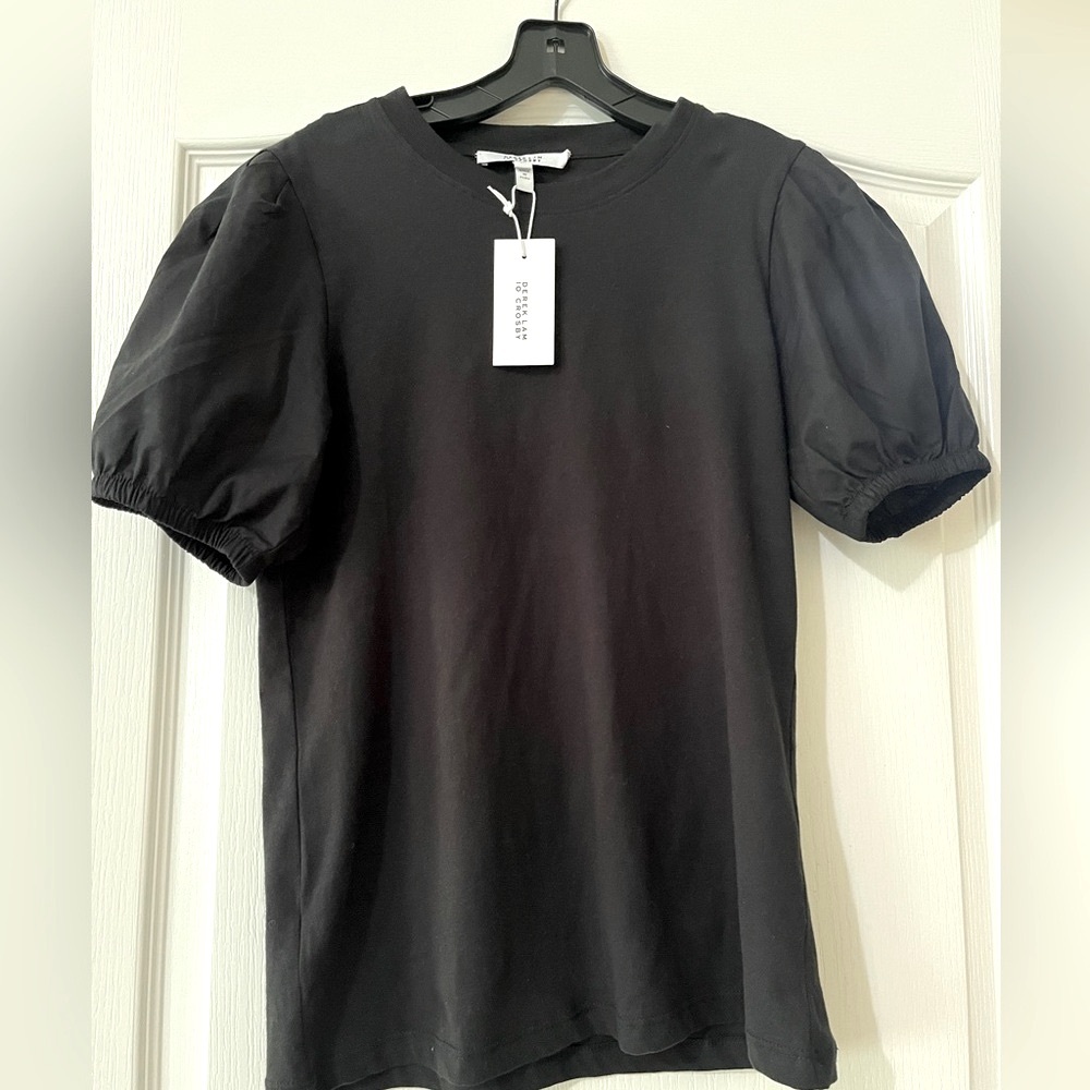 NEW Derek Lam Black Short Sleeve Shirt